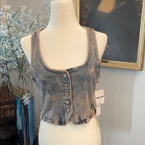 Forever 21 Denim Button-Up Vest